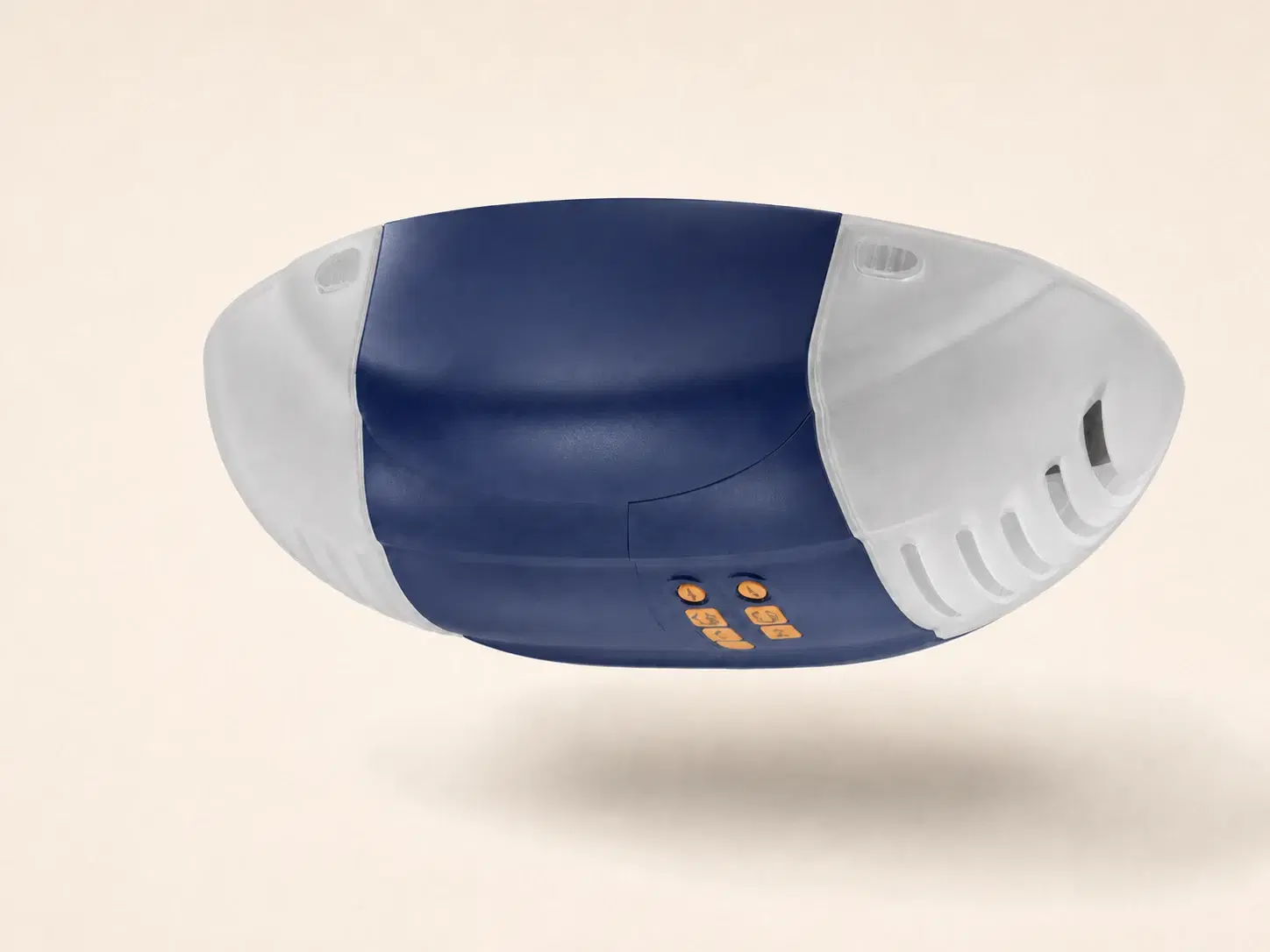 Illustrative rendering of the blue and white Genie 2022 opener motor unit