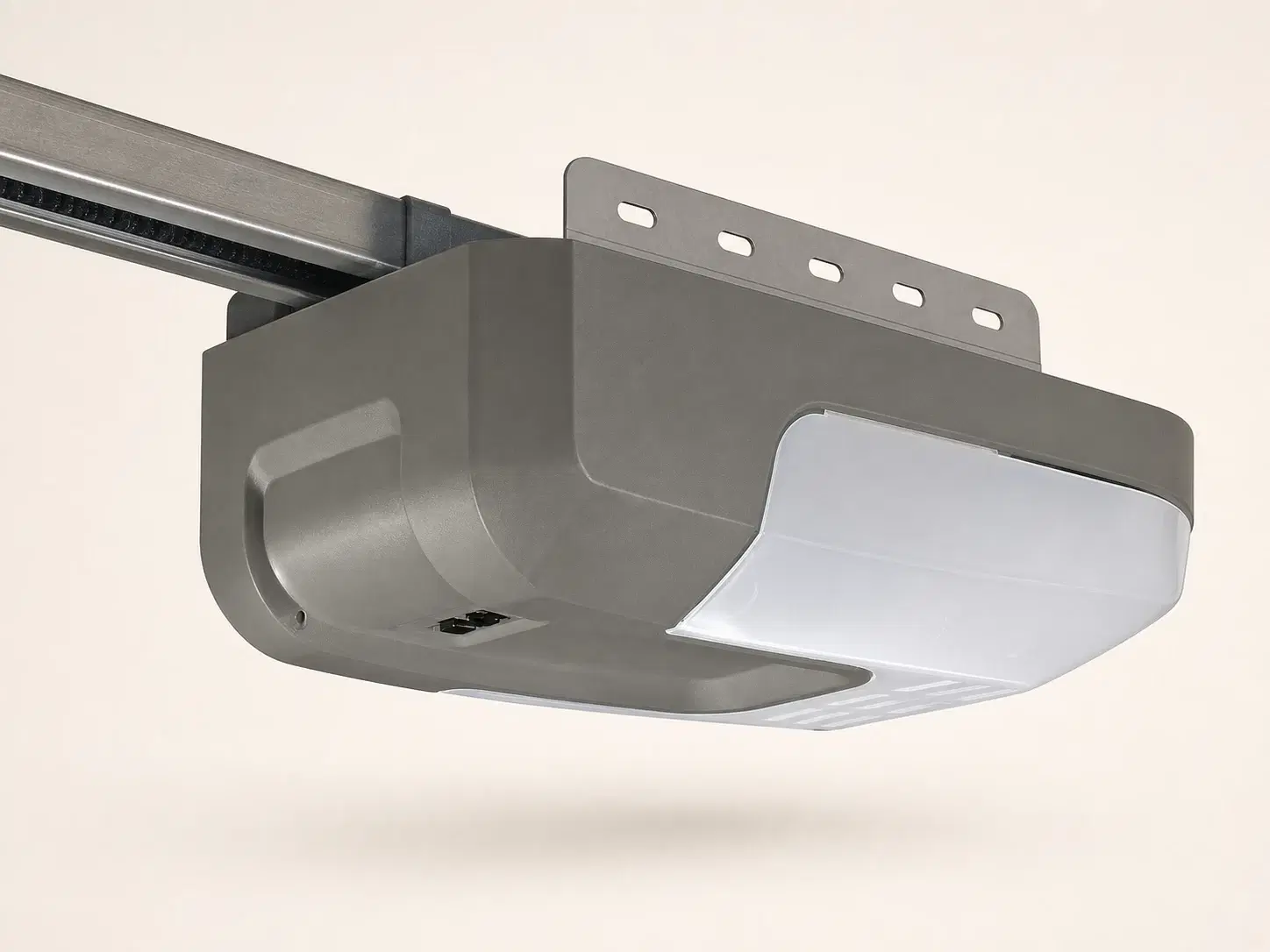 Illustrative rendering of the gray Overhead Door Odyssey 1000 opener motor unit