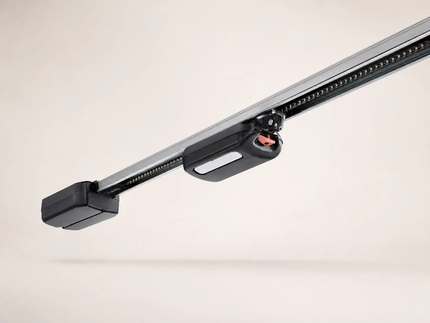 Illustrative rendering of the SOMMER 2060 evo plus rail-mounted opener system