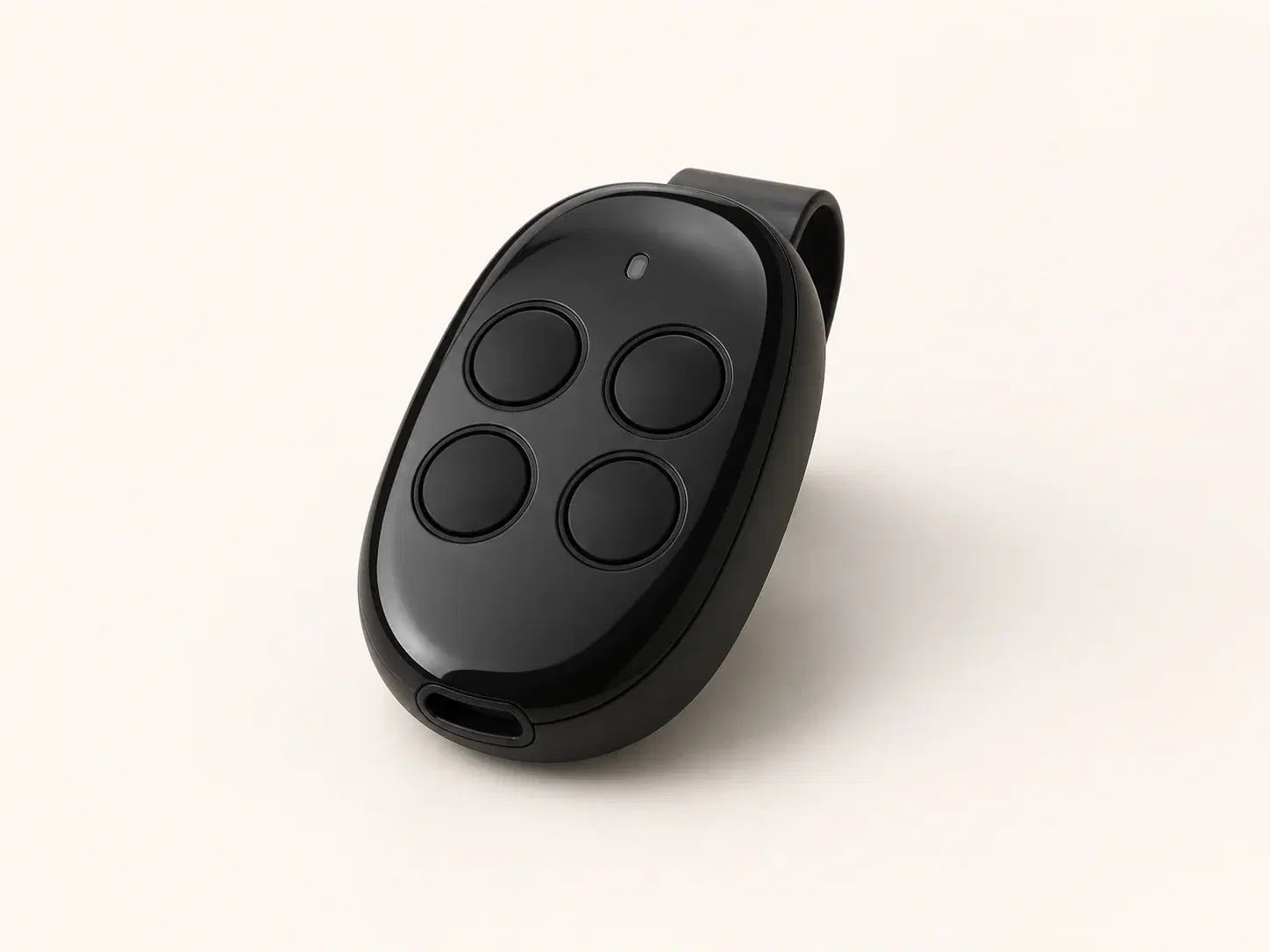 Illustrative rendering of a compact black SOMMER-compatible handheld remote